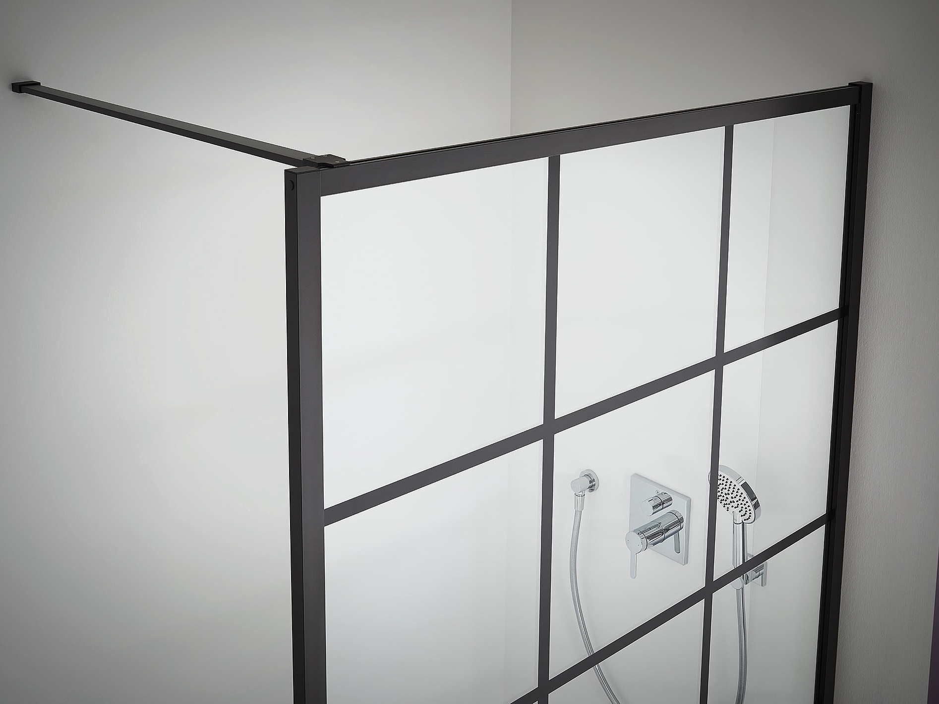 Box doccia Walk-In Kermi WALK-IN XD Wall con stampa Loft dettaglio