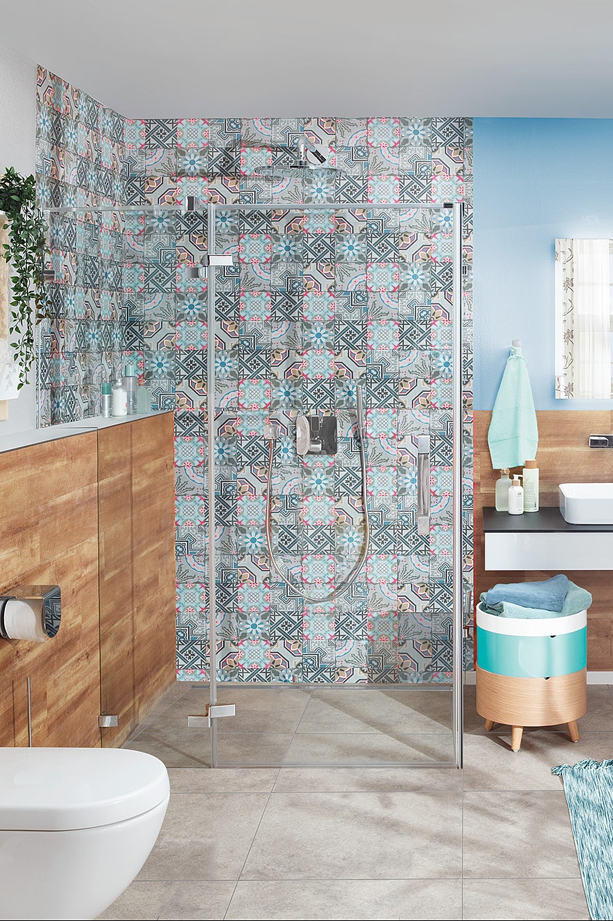 Kermi shower board LINE bathroom patterned