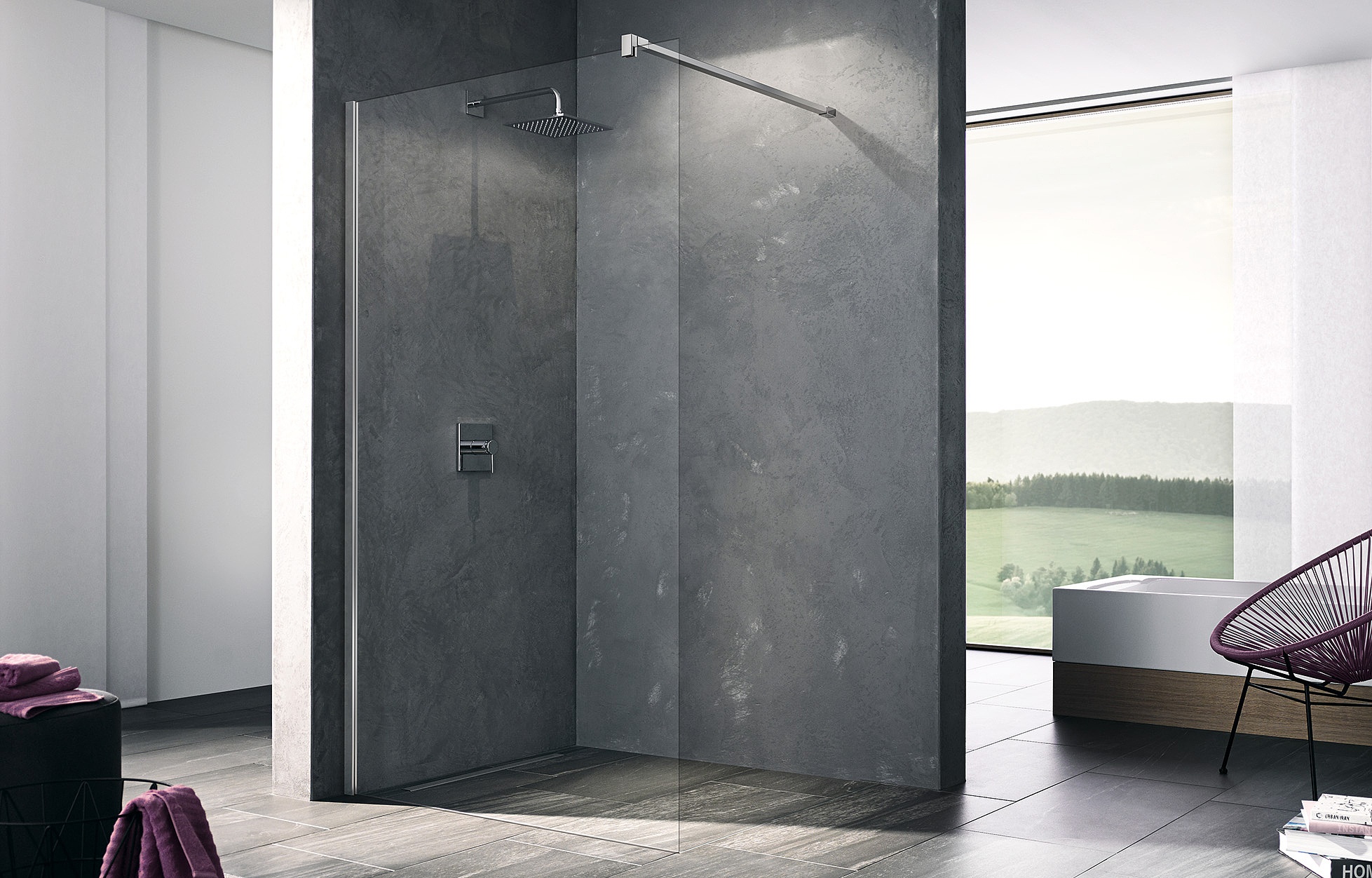 Paroi de douche Kermi Walk-In avec WALK-IN XB Wall