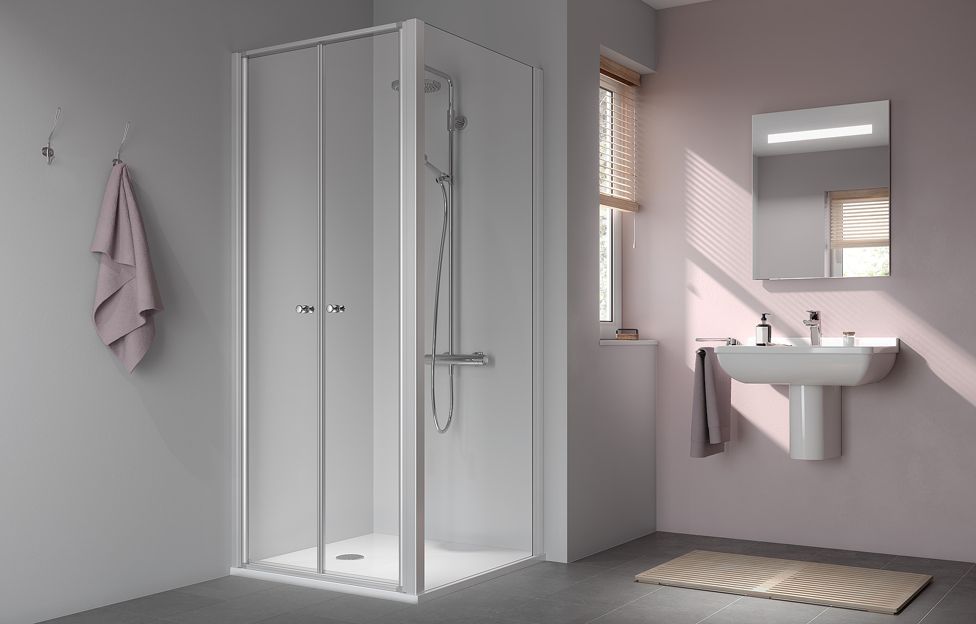 Kermi profile shower enclosure, IBIZA 2000 two-part hinged door