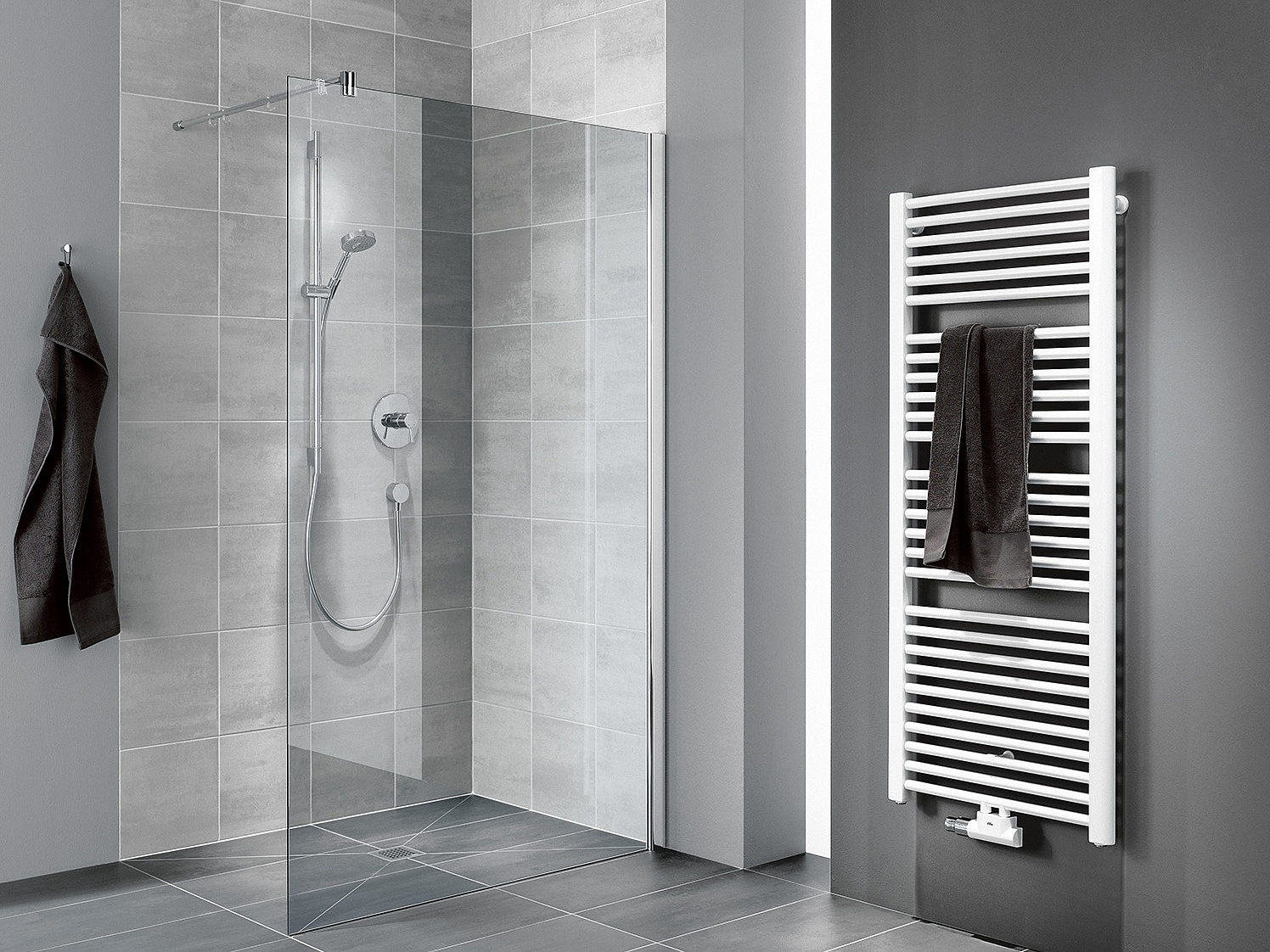 Paroi de douche à charnière Kermi avec PASA XP WALK-IN Wall