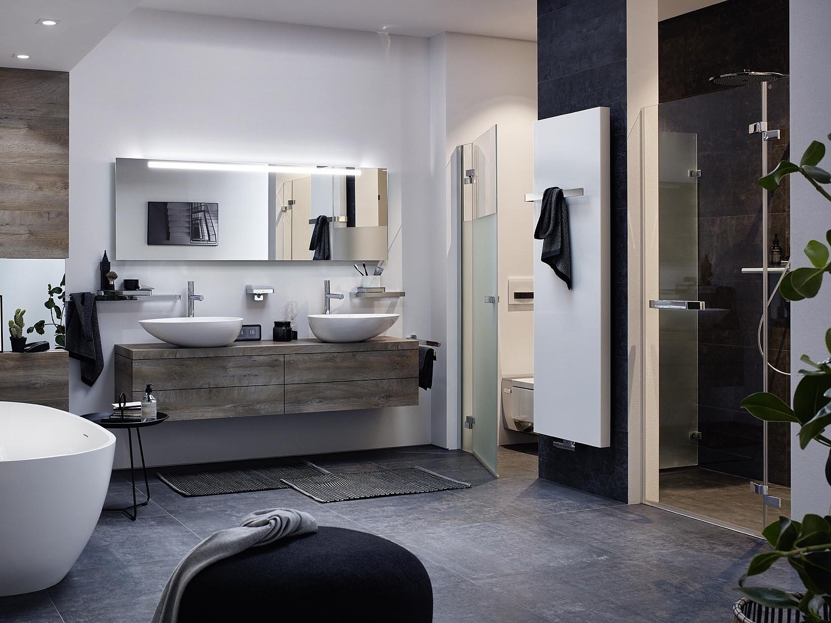 Kermi Inspiration bathroom with TUSCA, LINE and PATEO