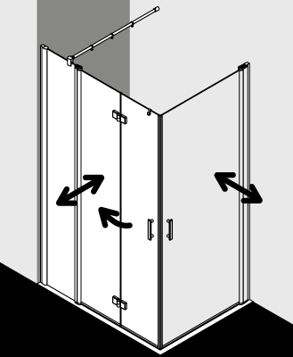 Kermi shower enclosure, DIGA DIF2L 1ER