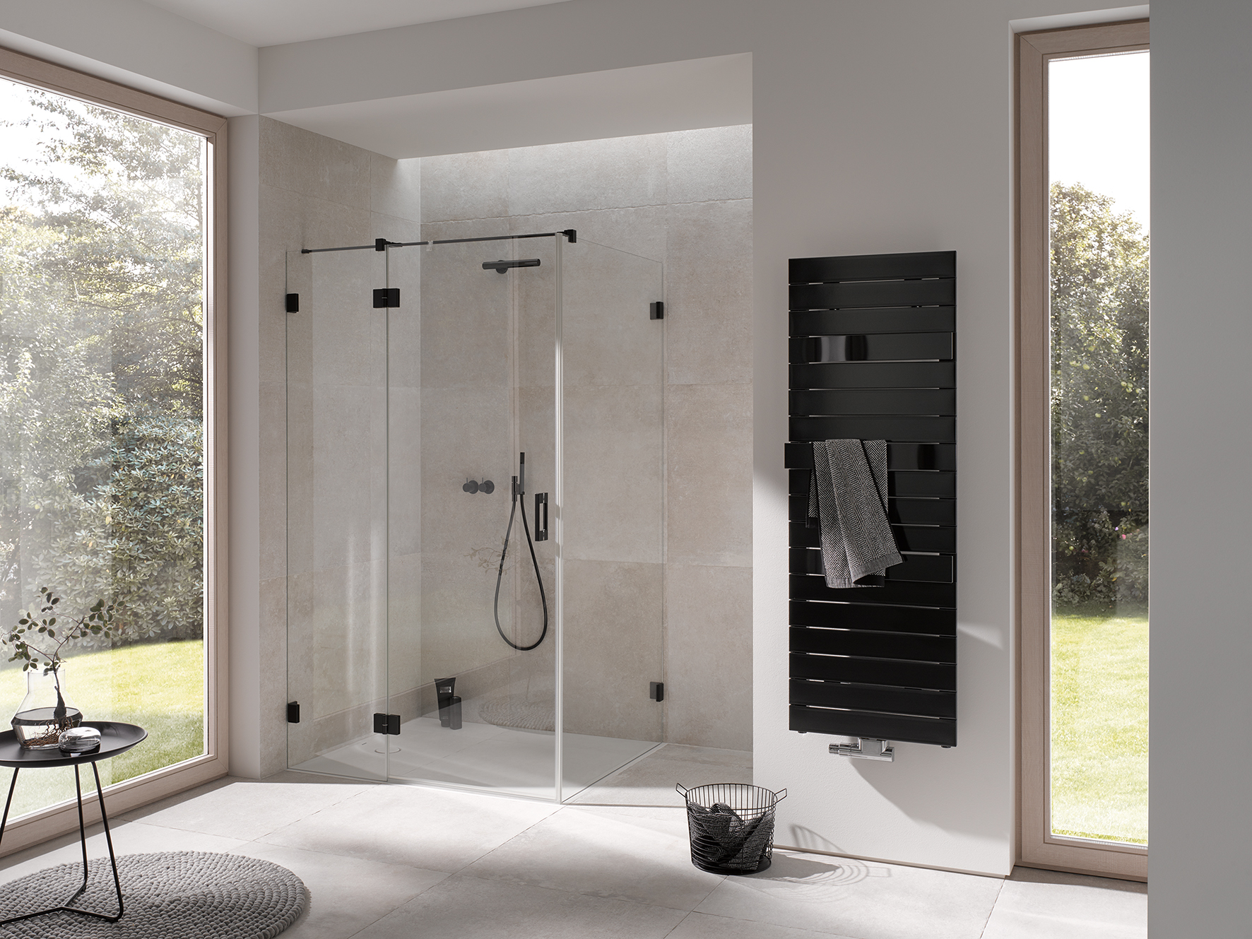 Kermi hinged shower enclosure LIGA hinged door XXL Black