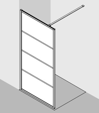 Kermi Walk-In shower enclosure, WALK-IN XD Wall with printed stripes